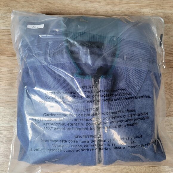 Greyson Golf Sweater Mens Size Large Blue Purple 1/4 Zip Pullover Wool Cashmere - Picture 12 of 12